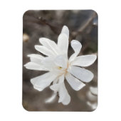 Witte bloem foto magneet (Verticaal)