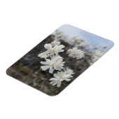 Witte bloem foto magneet (Linkerzijde)