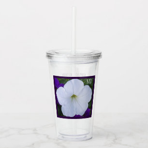 Witte Bloem Foto Schoonheid voor Assen Bijbelvers Acryl Drinkbeker