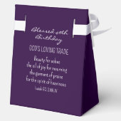 Witte Bloem Foto Schoonheid voor Assen Bijbelvers Bedankdoosjes (Achterkant)