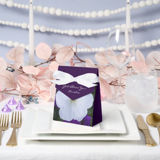 Witte Bloem Foto Schoonheid voor Assen Bijbelvers Bedankdoosjes (Huwelijk)