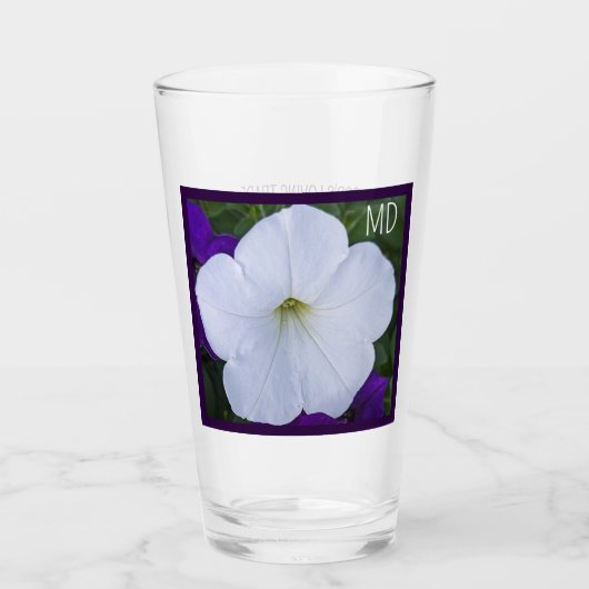 Witte Bloem Foto Schoonheid voor Assen Bijbelvers Glas (Voorkant)