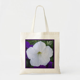 Witte Bloem Foto Schoonheid voor Assen Bijbelvers Tote Bag