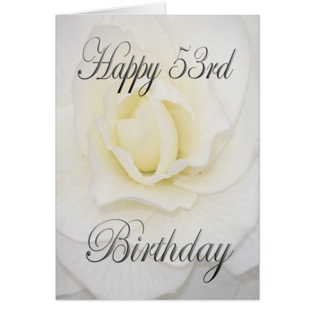Witte Bloem Gelukkige 53ste Verjaardag (Voorkant)