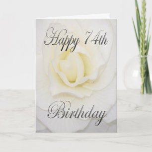 Witte Bloem Gelukkige 74ste Verjaardag Kaart