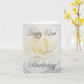 Witte Bloem Gelukkige 92e Verjaardag Kaart (Gele Bloem)