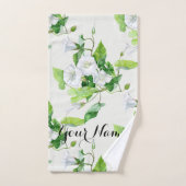 Witte bloem, gevlekt bad handdoek (Handdoek)