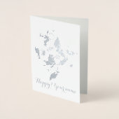 Witte bloem, gevlekt folie kaarten (Voorkant)