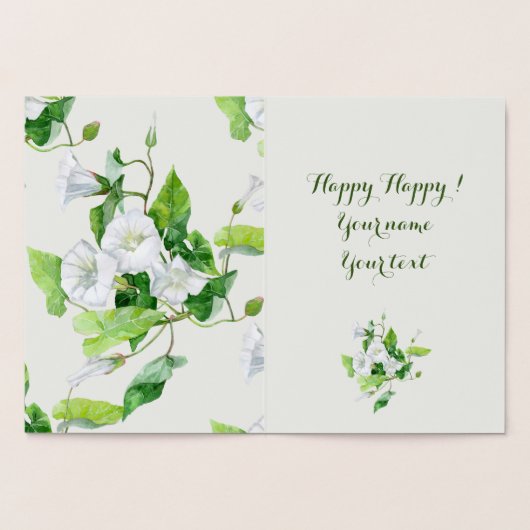 Witte bloem, gevlekt folie kaarten (Binnen)