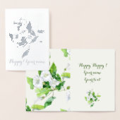 Witte bloem, gevlekt folie kaarten (Display)