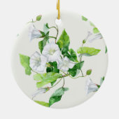 Witte bloem, gevlekt keramisch ornament (Achterkant)