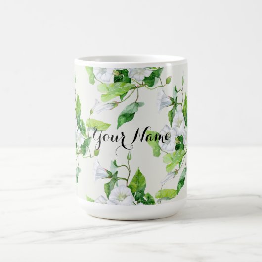 Witte bloem, gevlekt koffiemok (Center)