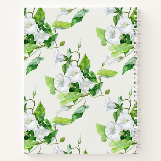 Witte bloem, gevlekt notitieboek (Achterkant)