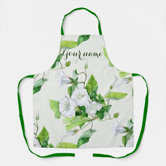 Witte bloem, gevlekt schort (Voorkant)