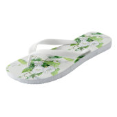 Witte bloem, gevlekt teenslippers (Schuin)