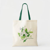 Witte bloem, gevlekt tote bag (Voorkant)