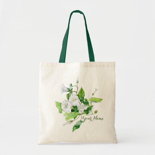 Witte bloem, gevlekt tote bag (Voorkant)