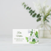 Witte bloem, gevlekt visitekaartje (Staand voorkant)