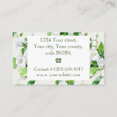 Witte bloem, gevlekt visitekaartje (Achterkant)