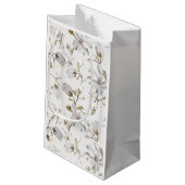 Witte Bloem Gift Bag Klein Cadeauzakje (Achterkant Gekanteld)