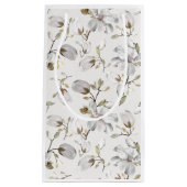 Witte Bloem Gift Bag Klein Cadeauzakje (Voorkant)