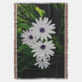 Witte Bloem Gooi Deken (Voorkant Verticaal)