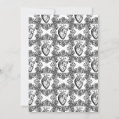 Witte Bloem Gotische Bruiloft Kaart (Achterkant)