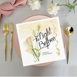 Witte bloem gouden proefdinernapkins servet