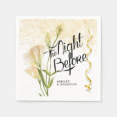 Witte bloem gouden proefdinernapkins servet (Voorkant)