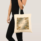 Witte Bloem Gouden Sierlijke Tote Tas (Voorkant (product))