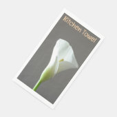 Witte bloem grijze handdoek servet (Hoek)
