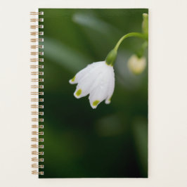 Witte bloem groen elegante planner