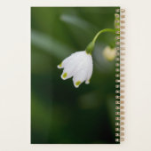 Witte bloem groen elegante planner (Achterkant)