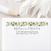 Witte Bloem Groene Bruiloft Retouradres Label (Insitu)