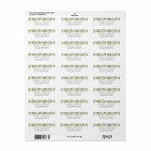 Witte Bloem Groene Bruiloft Retouradres Label (Full Sheet)