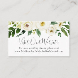 Witte Bloem Groene Bruiloft Website Plaats Kaarten Visitekaartje