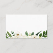 Witte Bloem Groene Bruiloft Website Plaats Kaarten Visitekaartje (Achterkant)