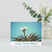Witte Bloem Groene Plant Stijlvolle Postkaart (Staand voorkant)