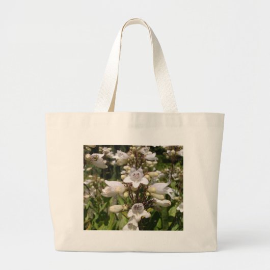 Witte Bloem Grote Tote Bag (Voorkant)