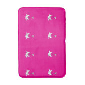 Witte bloem herhaling hete roze badmat (Voorkant Verticaal)
