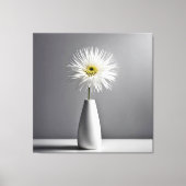 Witte bloem in vaas eenvoud canvas afdruk (Voorkant)