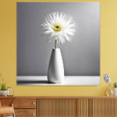 Witte bloem in vaas eenvoud canvas afdruk (Insitu (Woonkamer))