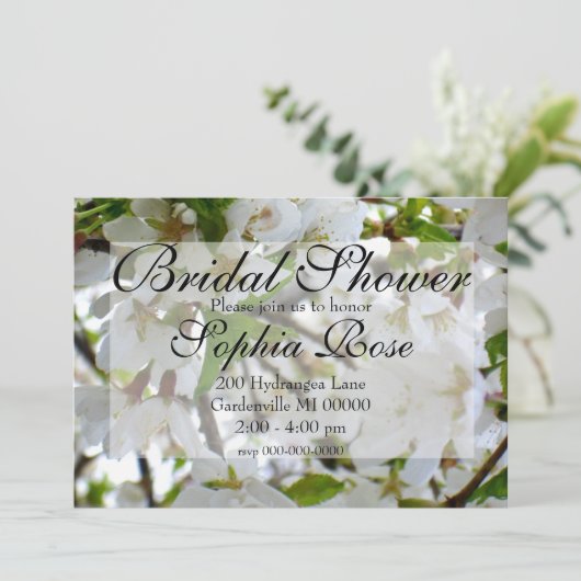 Witte bloem kaart (Staand voorkant)