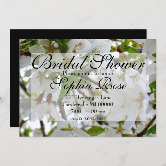 Witte bloem kaart (Voorkant / Achterkant)