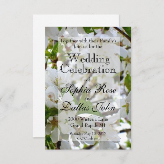 Witte bloem kaart (Voorkant / Achterkant)