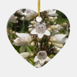 Witte Bloem Keramisch Ornament