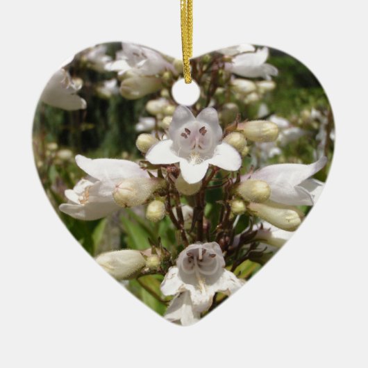 Witte Bloem Keramisch Ornament (Voorkant)