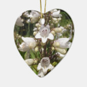 Witte Bloem Keramisch Ornament (Links)