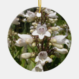 Witte Bloem Keramisch Ornament