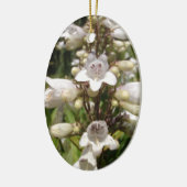 Witte Bloem Keramisch Ornament (Links)